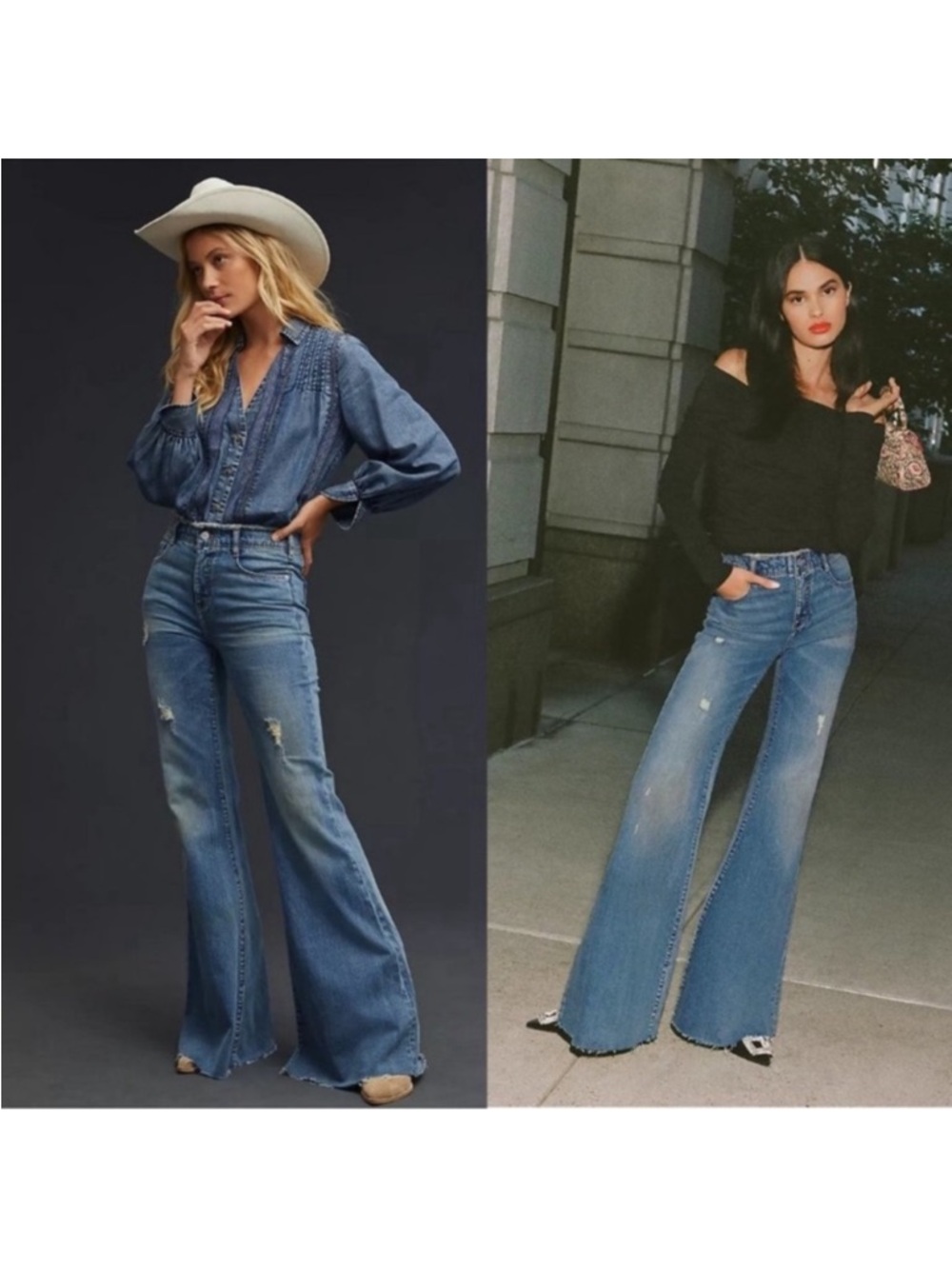 Pilcro Supermodel Flare Jeans in Medium Blue